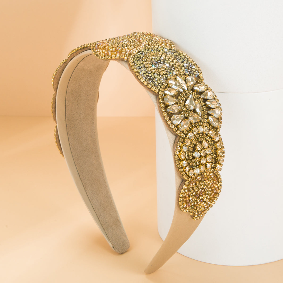 baroque wide brim gorgeous brown diamond headband