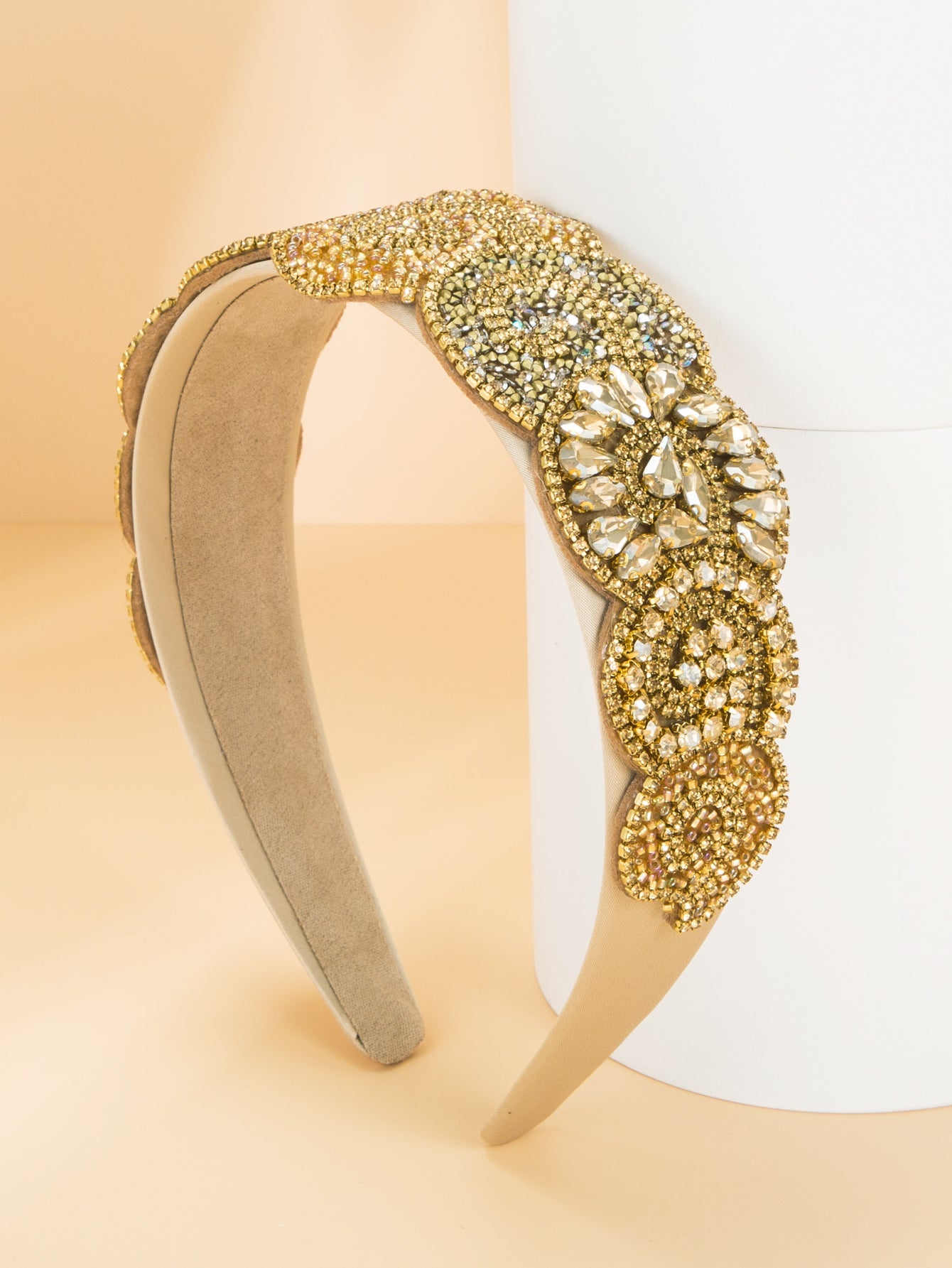 baroque wide brim gorgeous brown diamond headband