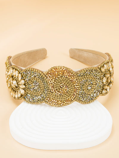 baroque wide brim gorgeous brown diamond headband