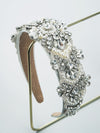 baroque silver diamond flower geometric inlaid pearl wide headband
