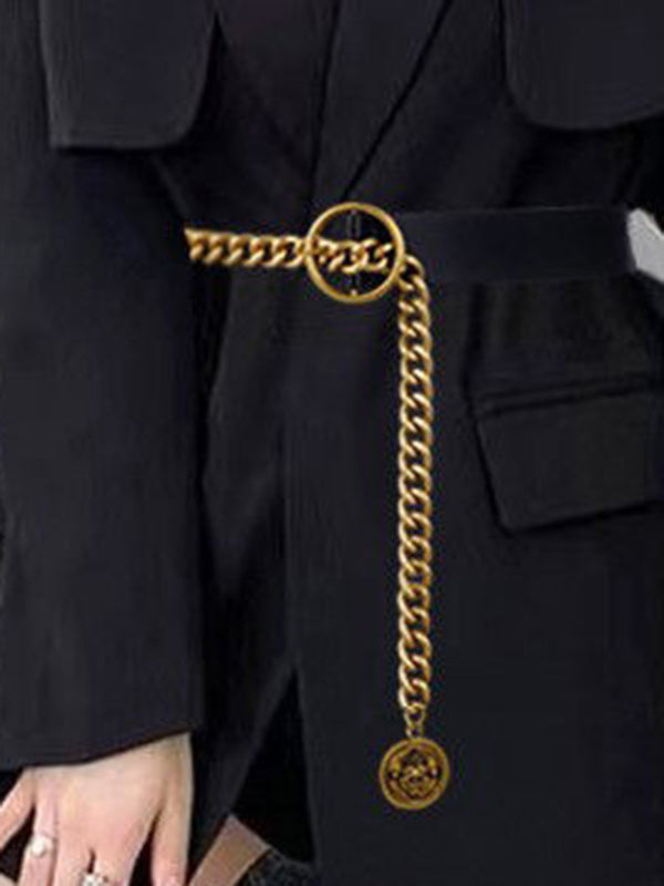 Asymmetric Chains Geometric Split-Joint Waist Belts & Thigh Cuffs