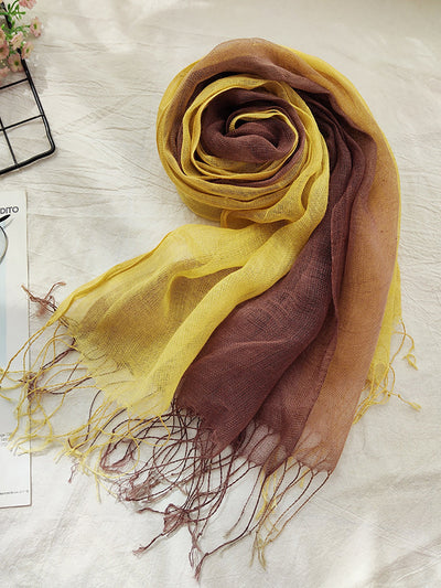 Women Vintage Summer Linen Shawl Scarf