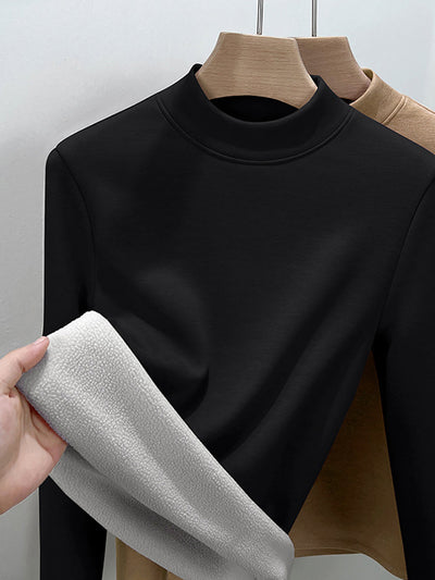 Women Autumn Casual Warm Half-Turtleneck Base Blouse