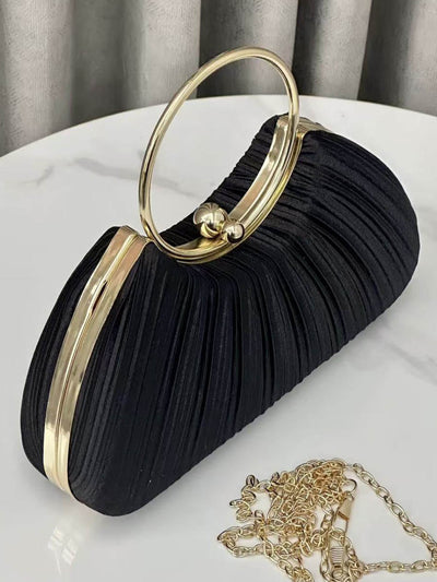 Chains Lock Pleated Crossbody Bags Evening Bags & Clutches