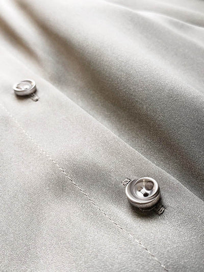 Simple Solid Color Satin Chiffon Long Sleeve Blouse