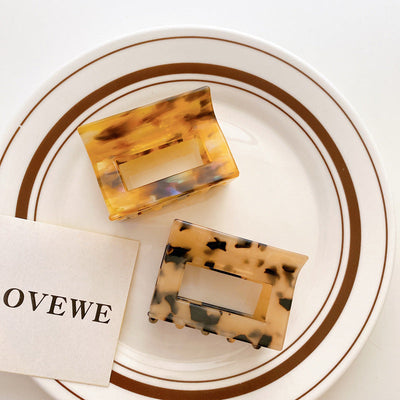 korean acetate plate hair accessories square hollow grab clip female