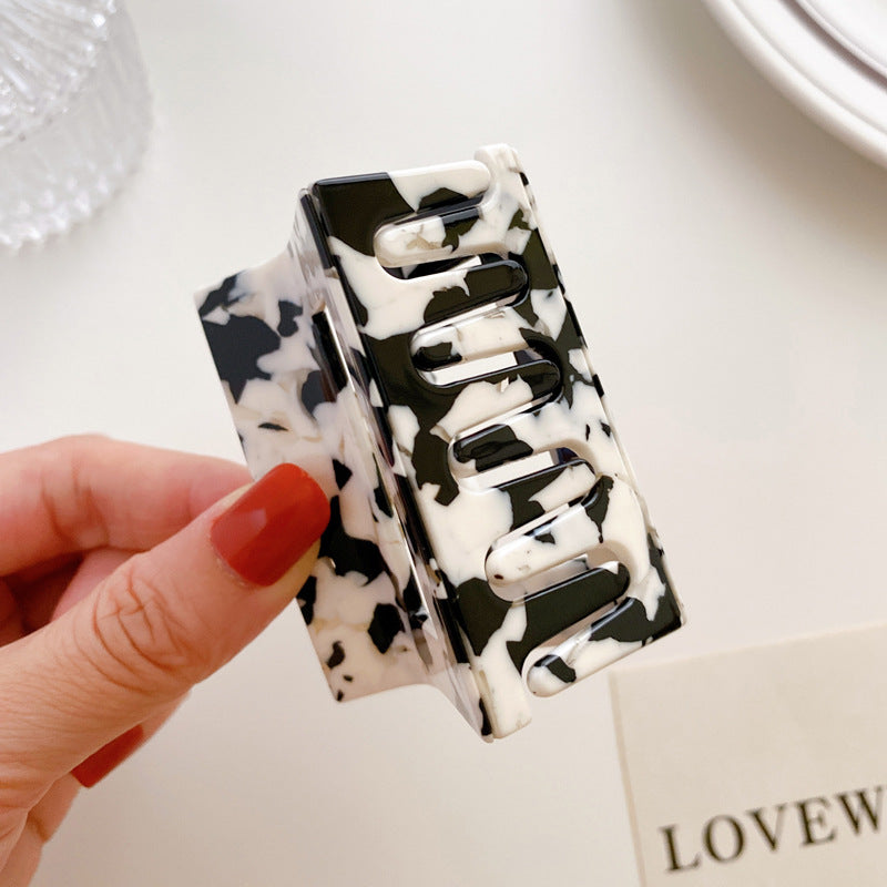 korean acetate plate hair accessories square hollow grab clip female