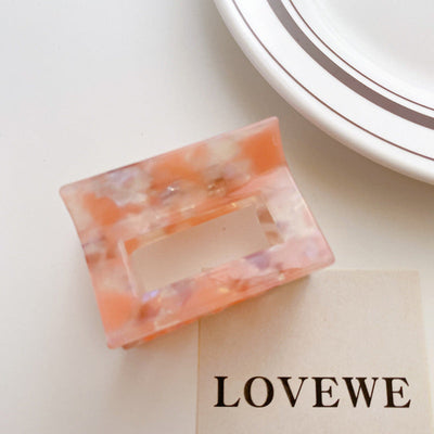 korean acetate plate hair accessories square hollow grab clip female