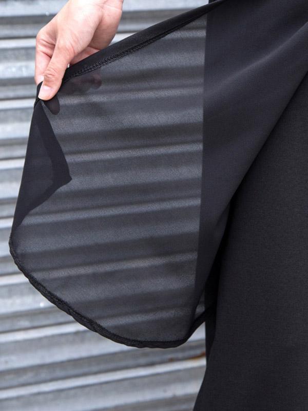 Chiffon Split-Joint Asymmetric Wide-Leg Pants