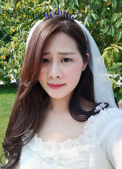 retro geometric moon crystal hair band 1 piece