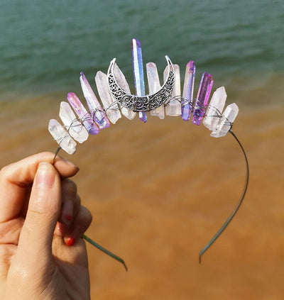 retro geometric moon crystal hair band 1 piece