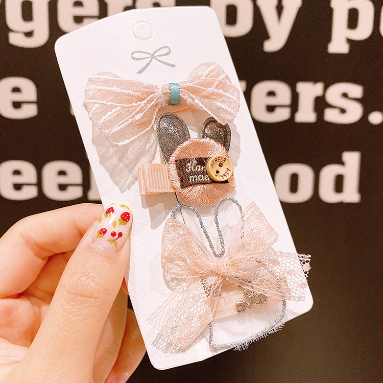 children's hairpin safety small clip hair accessories baby cloth hair clips girl little girl hairpin  cute headdress