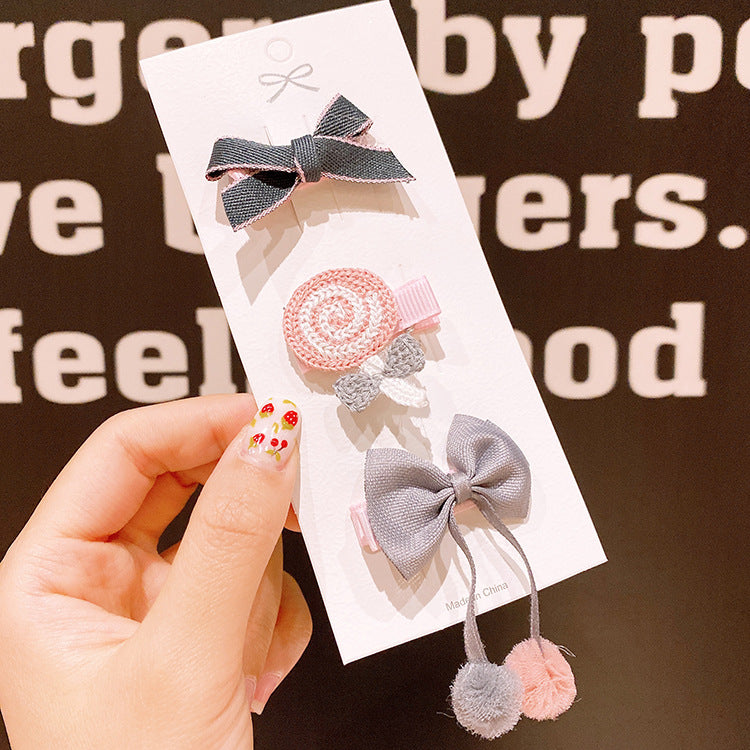 children's hairpin safety small clip hair accessories baby cloth hair clips girl little girl hairpin  cute headdress