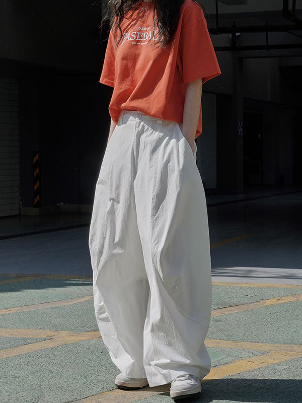 Loose Wide Leg Solid Color Split-Joint Casual Pants Bottoms Trousers