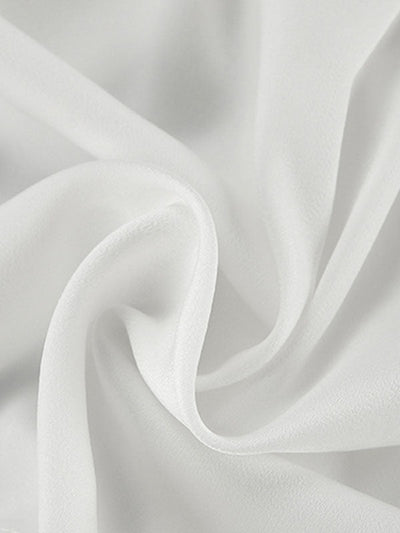 Loose Puff Sleeves Elasticity Pleated Solid Color Split-Joint V-Neck Blouses&Shirts Tops