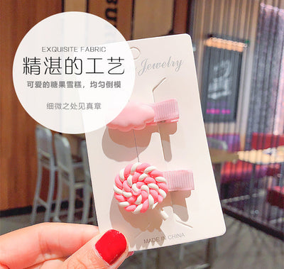 super cute cream ice cream children hairpin girl baby hair duckbill clip small clip hairpin jewelry