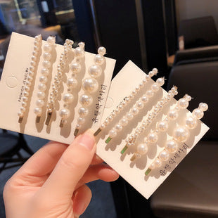 fashion geometric alloy plating artificial pearls hair clip 1 set
