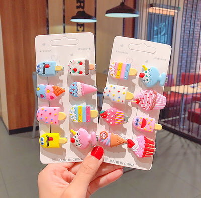 super cute cream ice cream children hairpin girl baby hair duckbill clip small clip hairpin jewelry