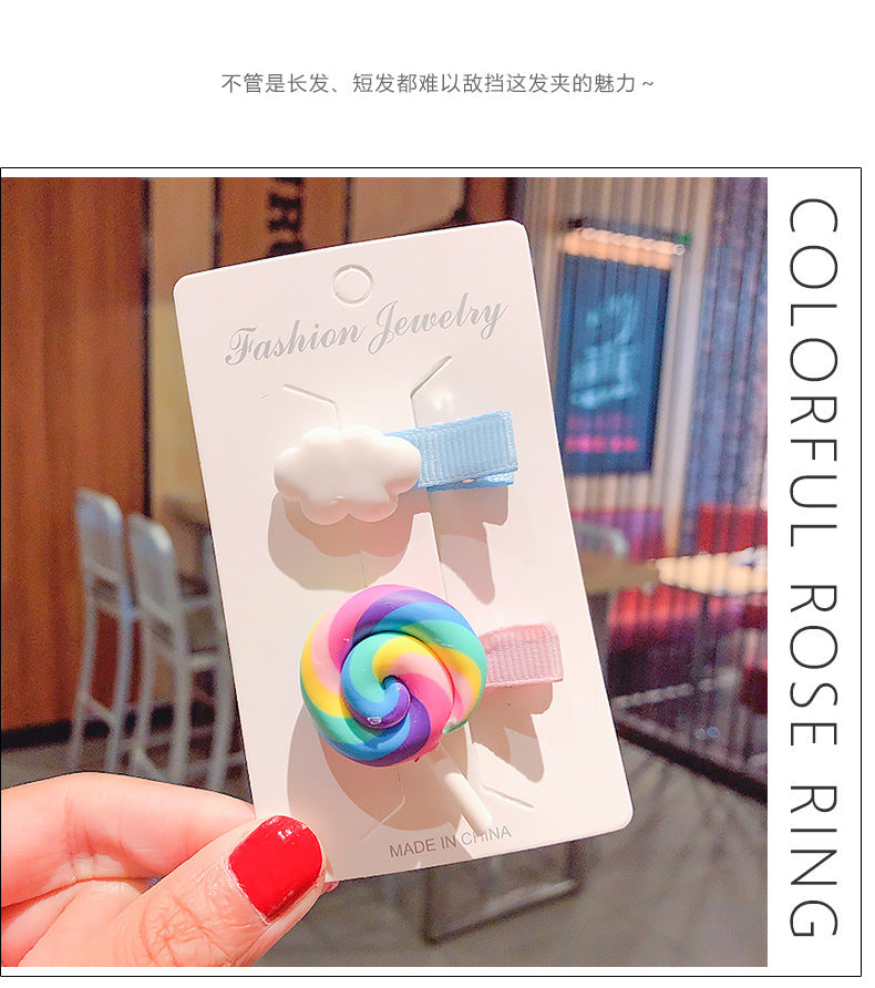 super cute cream ice cream children hairpin girl baby hair duckbill clip small clip hairpin jewelry