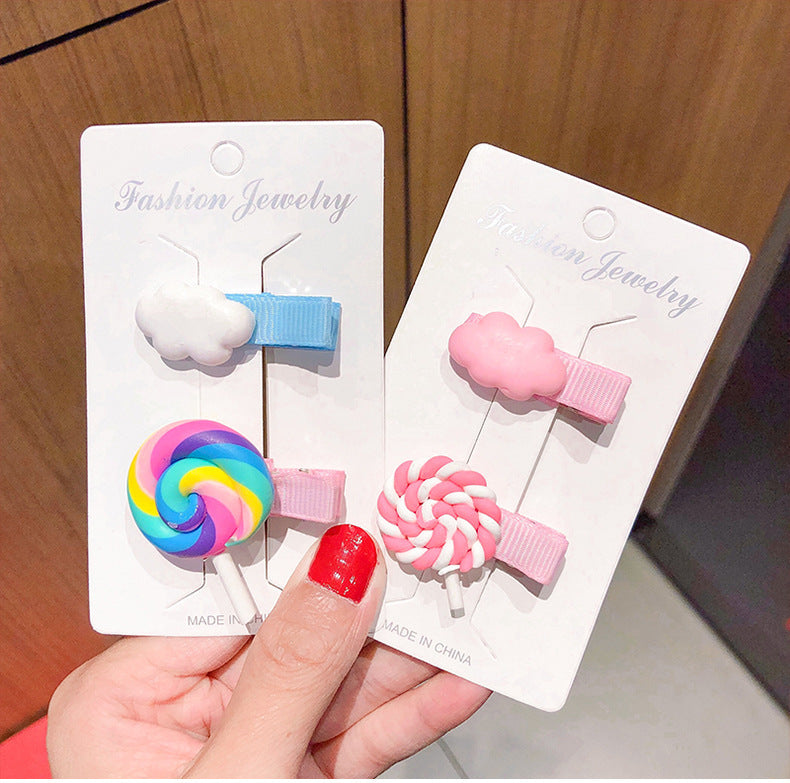 super cute cream ice cream children hairpin girl baby hair duckbill clip small clip hairpin jewelry