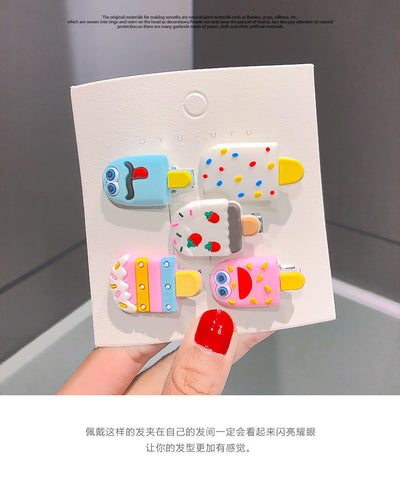 super cute cream ice cream children hairpin girl baby hair duckbill clip small clip hairpin jewelry