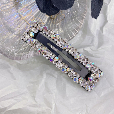 korean rhinestone bb hairpin no trace crystal hollow water drop square triangle super flash bangs hairpin hair accessories