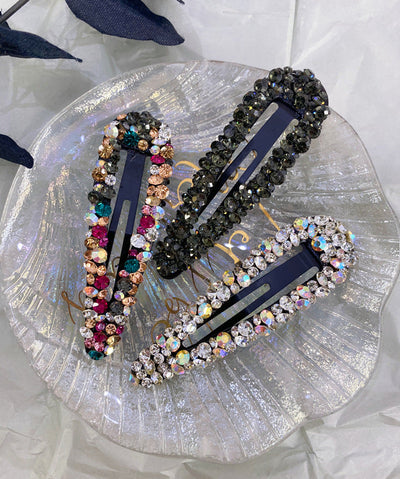 korean rhinestone bb hairpin no trace crystal hollow water drop square triangle super flash bangs hairpin hair accessories