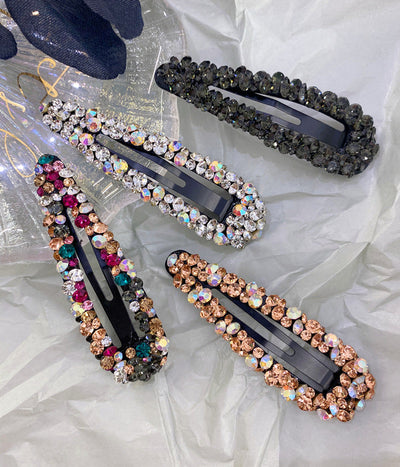 korean rhinestone bb hairpin no trace crystal hollow water drop square triangle super flash bangs hairpin hair accessories