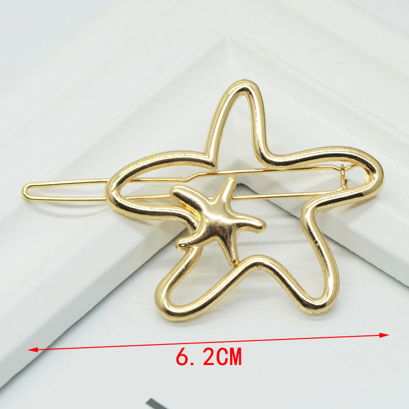 fashion geometric metal plating hair clip