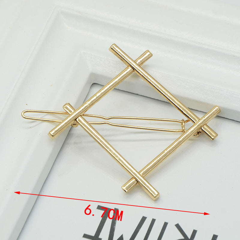 fashion geometric metal plating hair clip