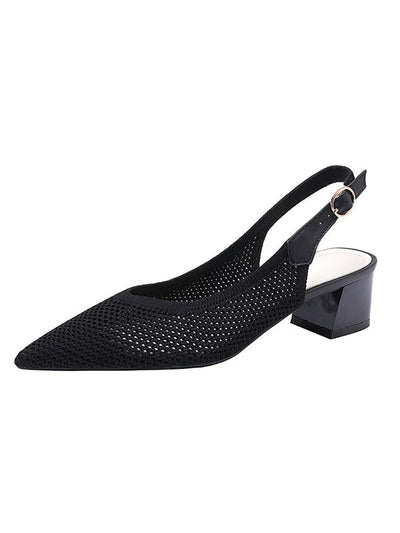 Belt Buckle Hollow Pointed-Toe Split-Joint Pumps Sandals Slider Sandals