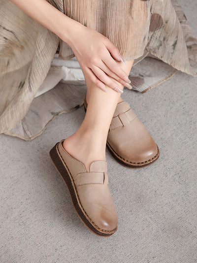 Women Summer Vintage Casual Leather Sandals