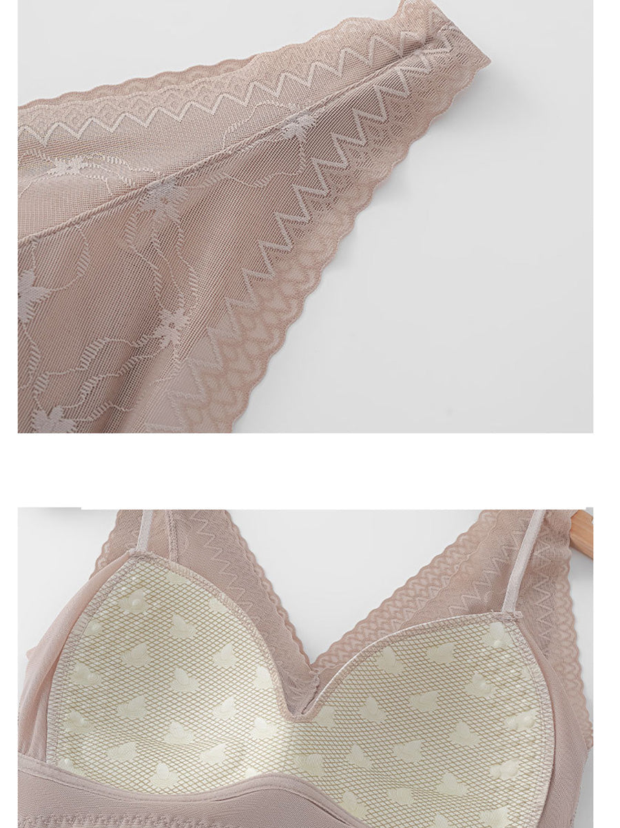 Women Summer Lace Seamless With Breast Pads Base