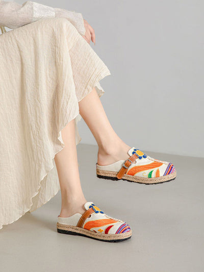 Women Ethnic Summer Embroidery Cloth Shoes