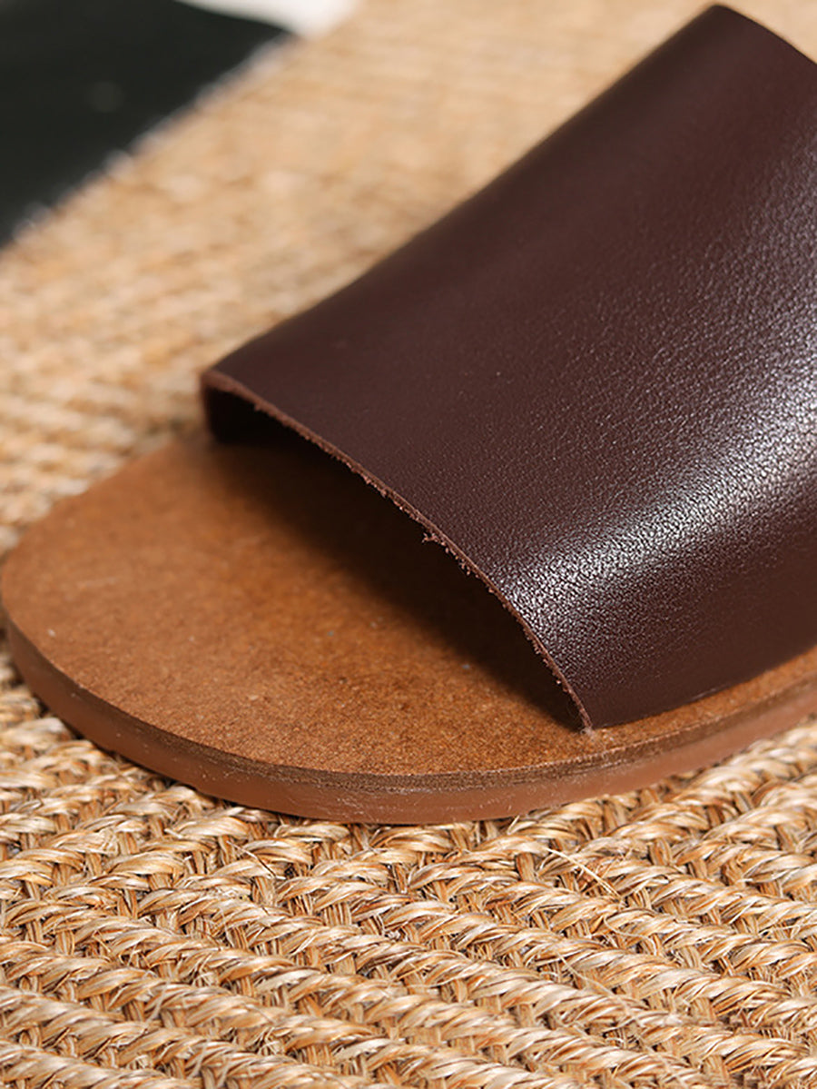 Women Casual Summer Leather Slippers