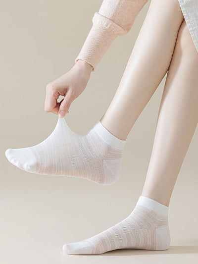 Women Casual Summer Stripe Thin Stripe Short Socks