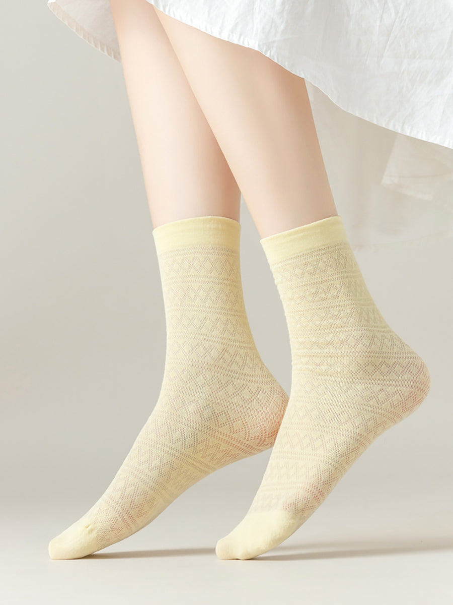 4 Pairs Women Casual Cotton Thin Socks