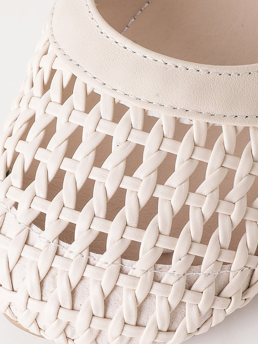 Women Summer Casual Genuine Leather Weave Sandals