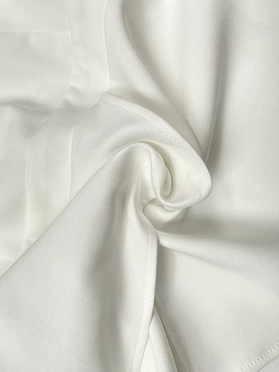 Long Sleeves Loose Pleated Solid Color Split-Front Off-The-Shoulder Blouses&Shirts Tops