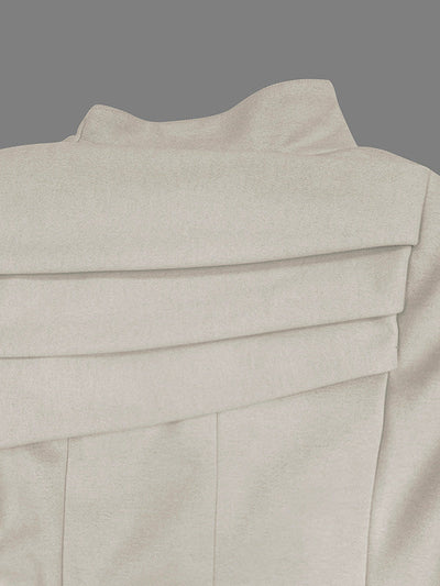 Long Sleeves Loose Pockets Solid Color Split-Joint Notched Collar Blazer Outerwear