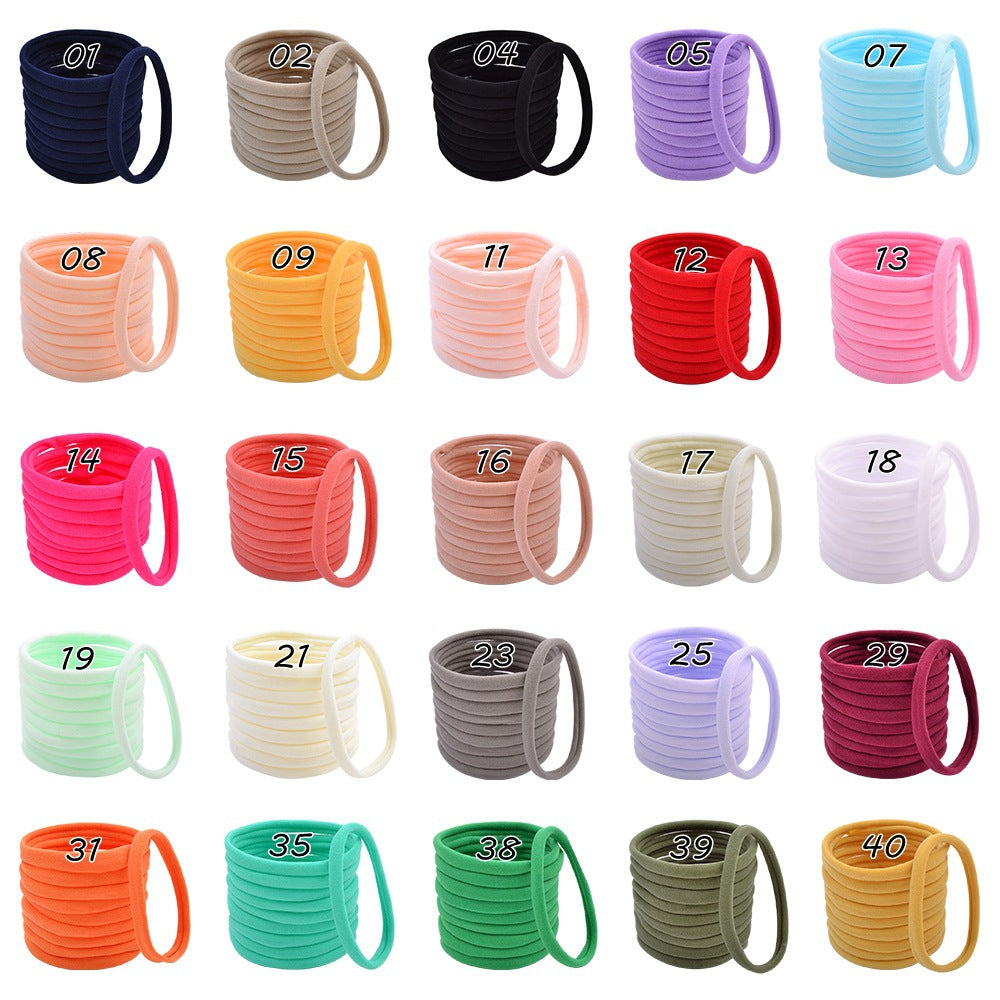 fashion solid color nylon hair tie 1 piece