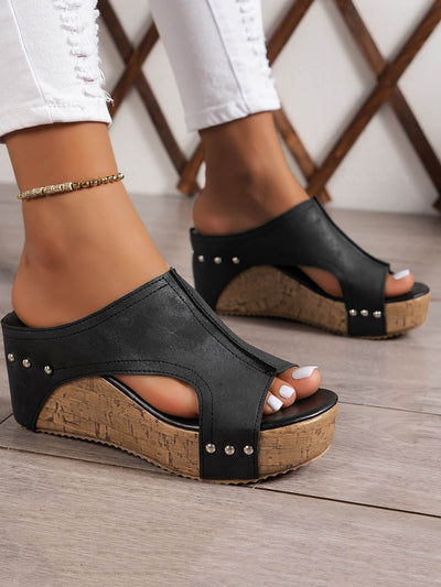 Hollow Peep Toe Slippers