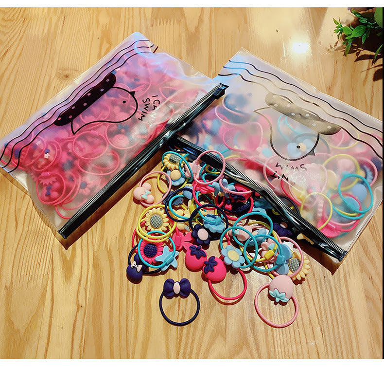 children's headdress rubber band hair tie black rubber band thickened hair rope