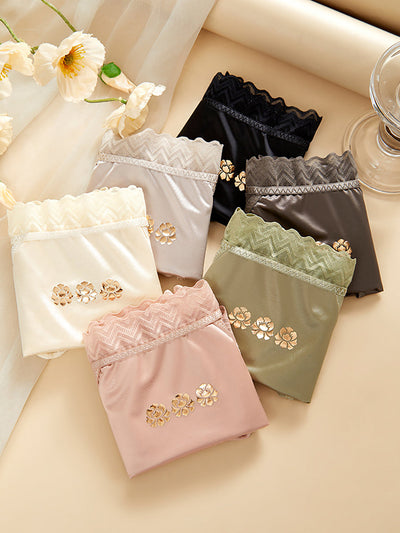 4 Pieces Summer Women Flower Lace  Underwear