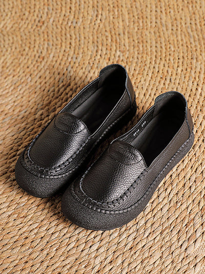 Women Summer Casual Genuine Leather Platform Shoes