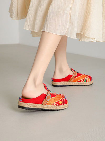 Women Ethnic Summer Embroidery Cloth Shoes