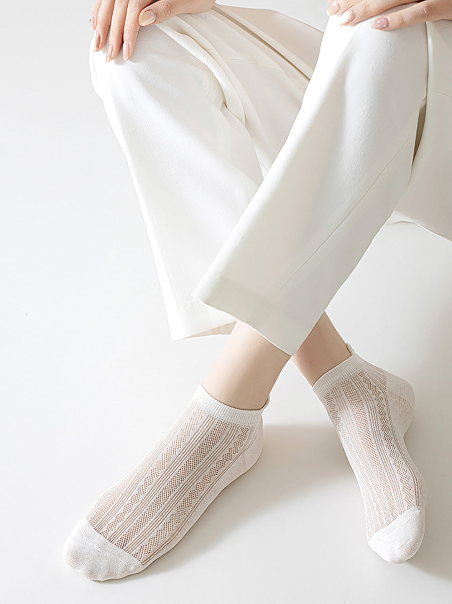 4 Pairs Women Summer Thin Cotton Short Socks