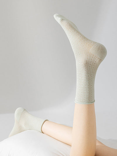 6 Pairs Women Summer Casual Pure Color Socks