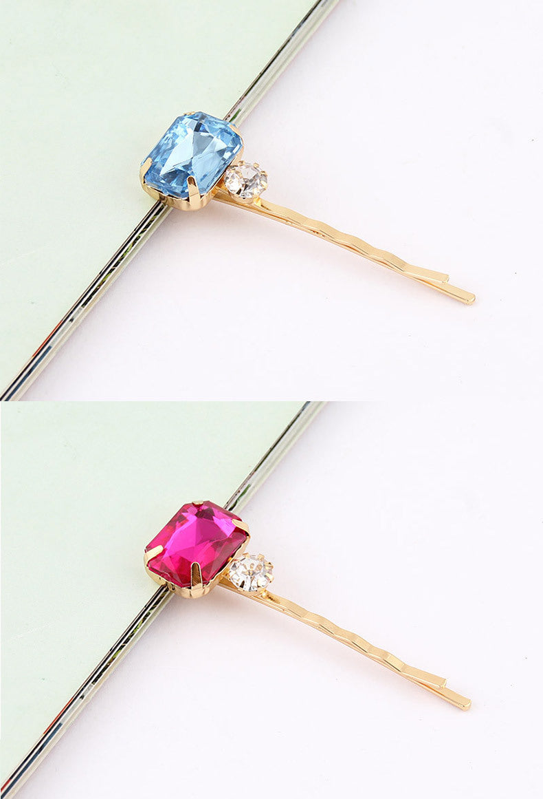 Women's Sweet Rectangle Alloy Plating Inlay Zircon Hair Clip