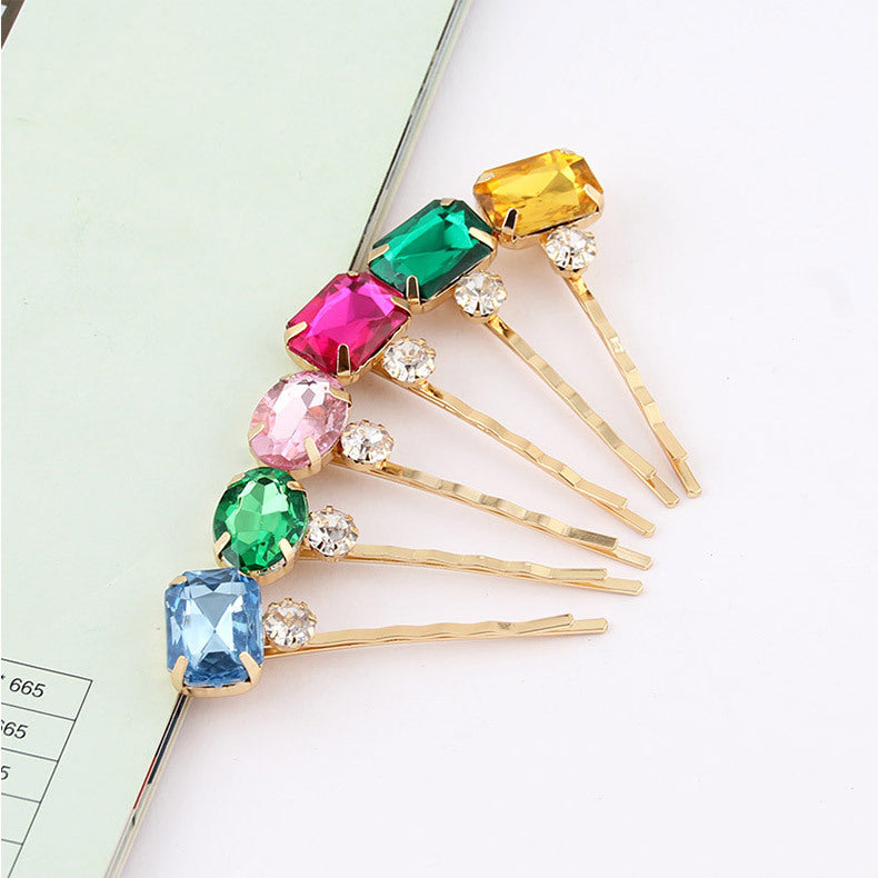 Women's Sweet Rectangle Alloy Plating Inlay Zircon Hair Clip